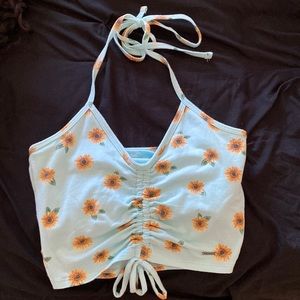 Halter teal, flower top